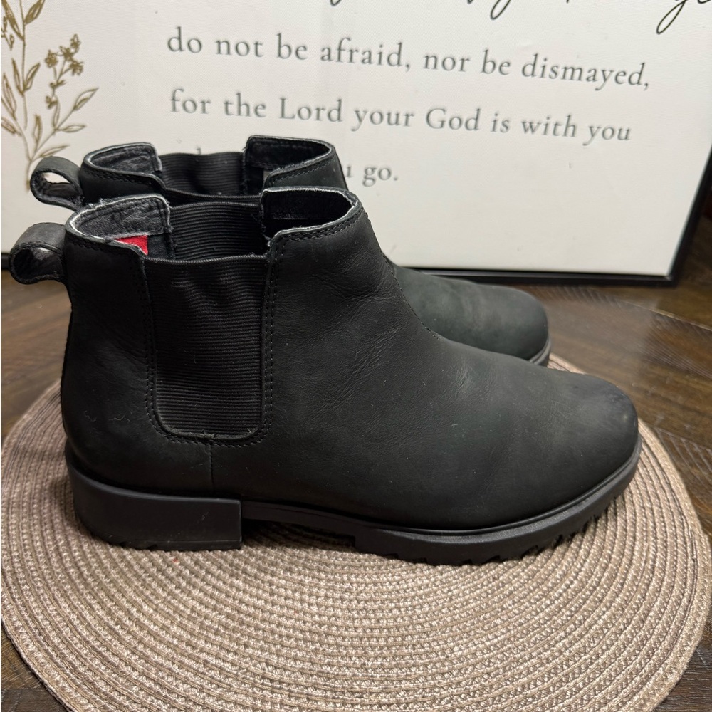 Sorel Emilie Chelsea Black Slip-On waterproof Boots Women SZ-9 Box15 - Picture 2 of 6